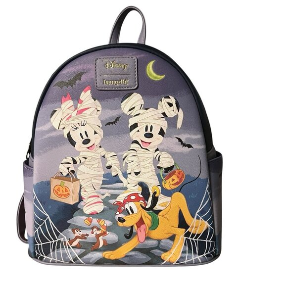 Loungefly Disney Mickey Minnie Mouse  Donald Halloween Mummy Mini Backpack - Picture 1 of 5